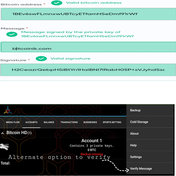 verify bitcoin signature