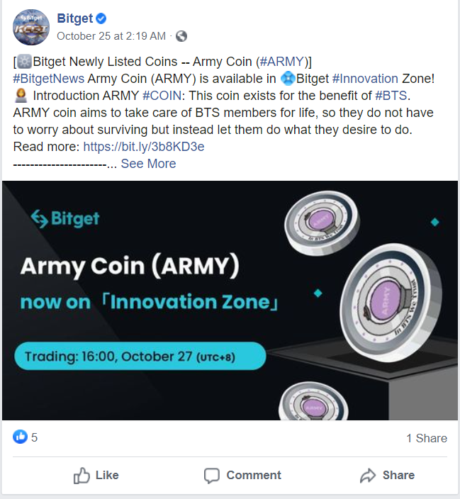 Singaporean crypto exchange Bitget lost license over K-Pop coin promotion 1