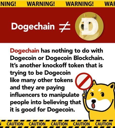 Doge community warns people against Dogechain: Scam Alert 2