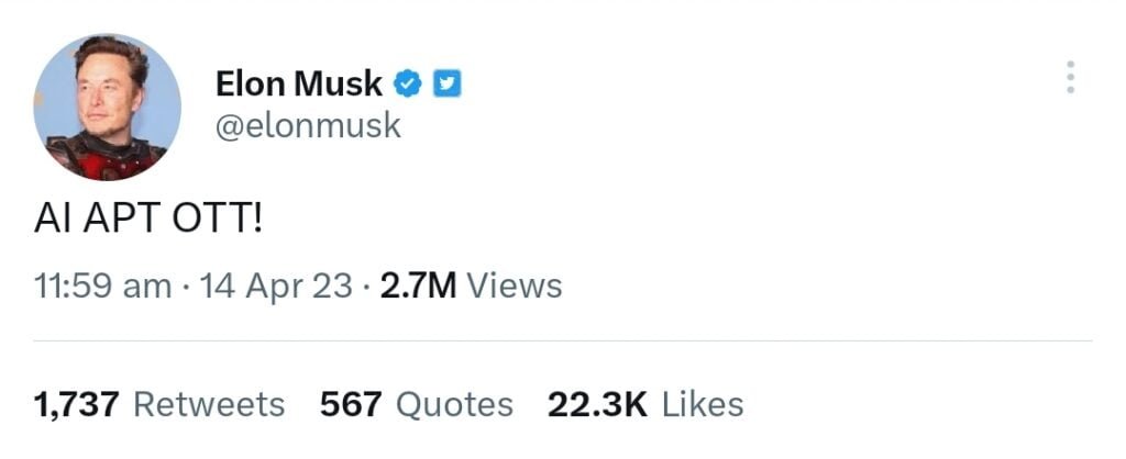 Elon Musk pumps Aptos coin 8