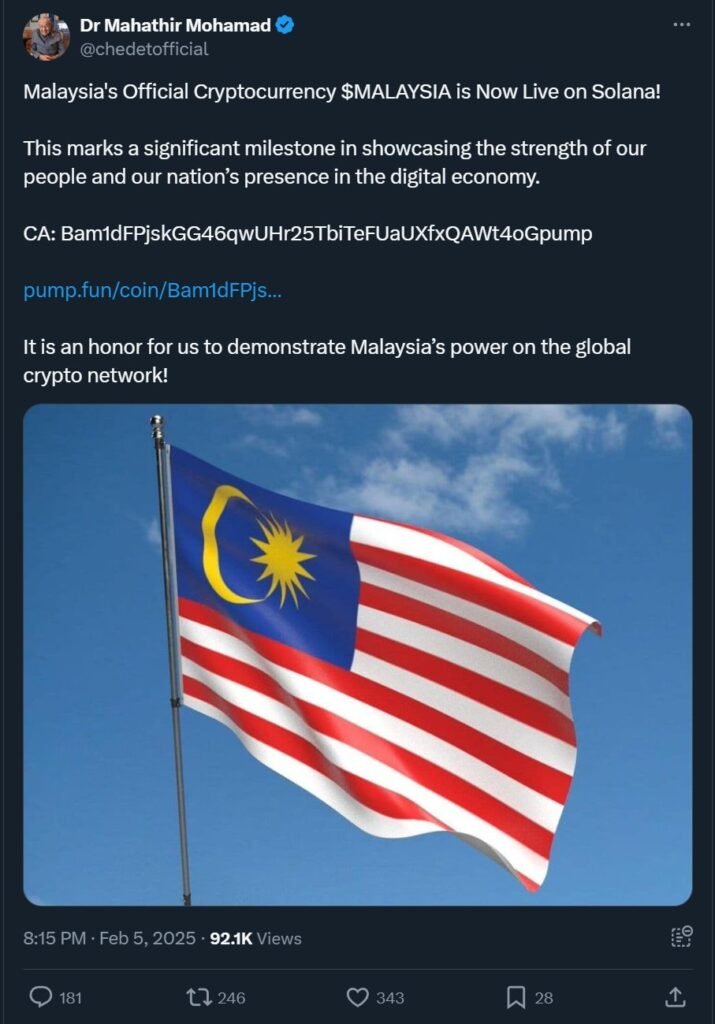 Malaysia's former PM X account hacked, hacker promoted fake crypto token 